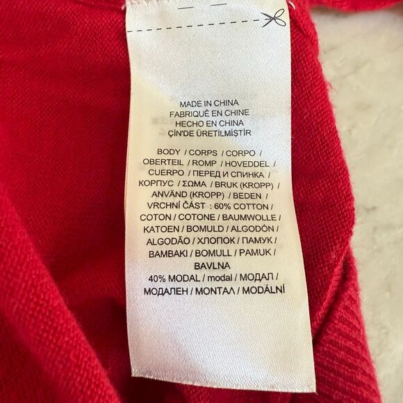 Lauren Ralph Lauren cotton blend Sweater Red Ruffle Trim Jersey Size 3X - Picture 5 of 7